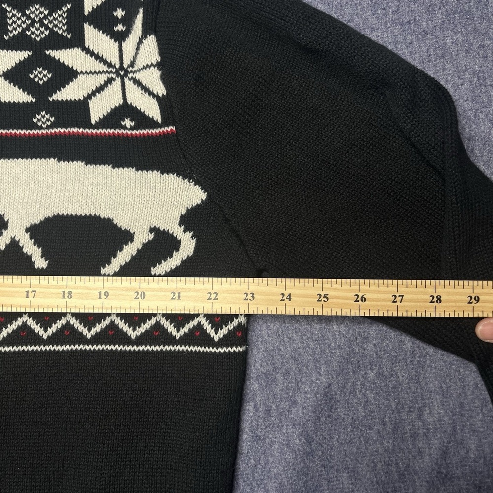 Chaps Black and White‎ Men's Christmas Sweater Size: X-Large Fair Isle Sweater - Picture 4 of 6